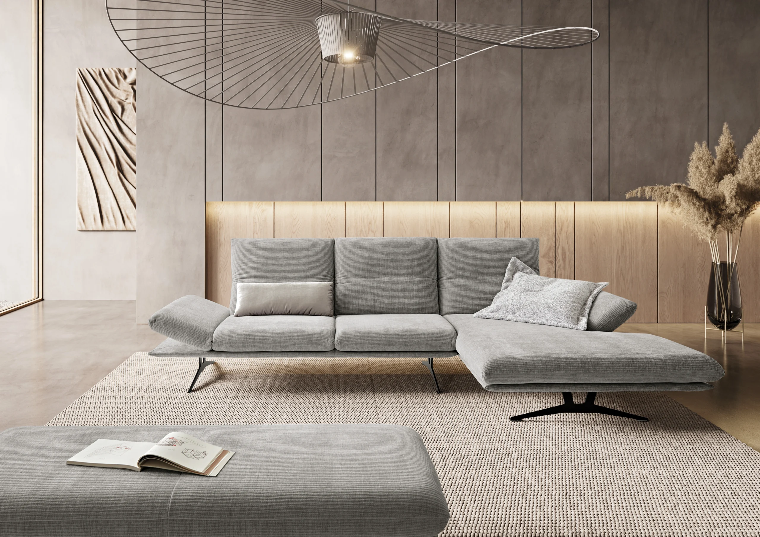 Koinor ECKSOFA Francis Grau_Magni-Leder_Möbelhaus-Polstermöbel 1