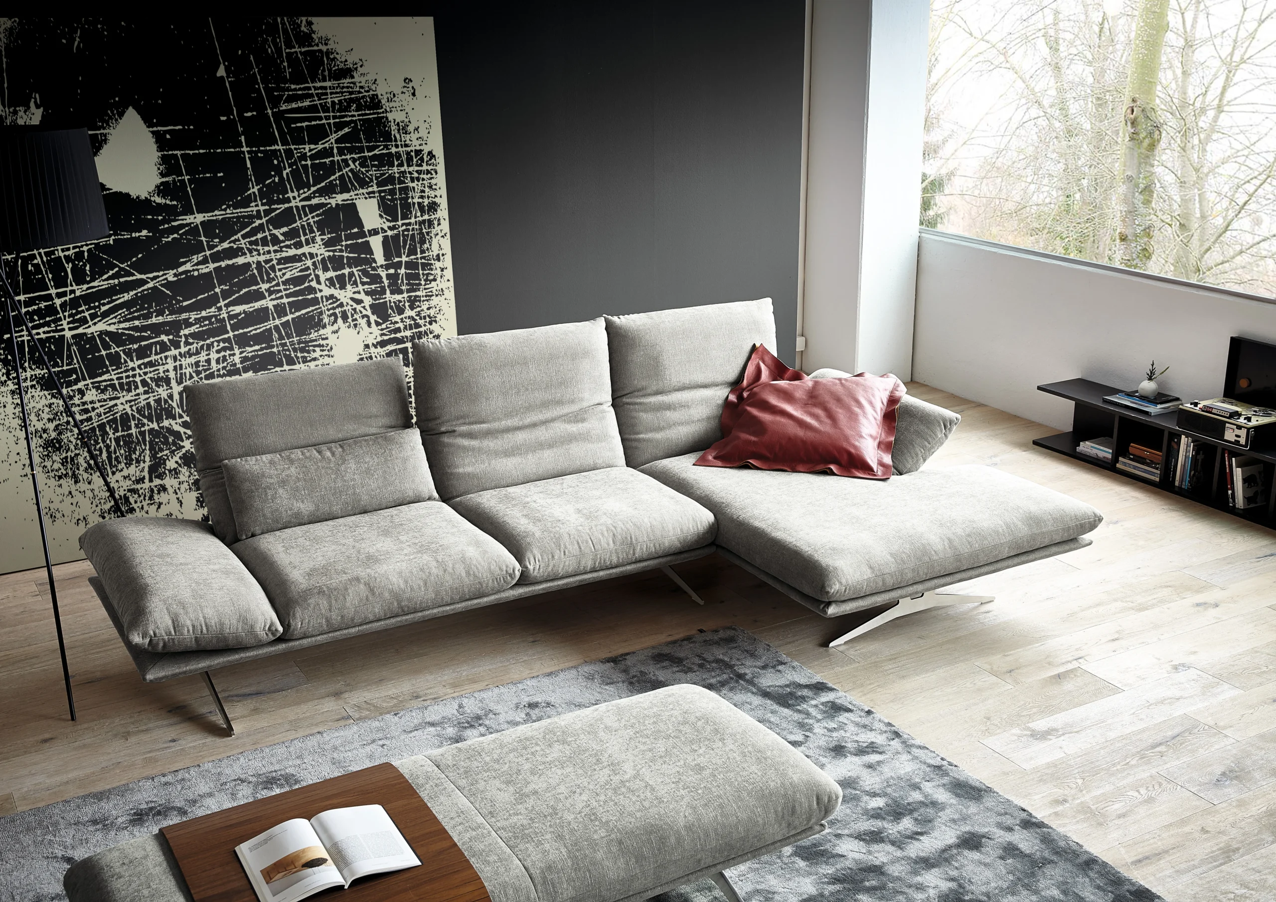 Koinor ECKSOFA Francis Grau_Magni-Leder_Möbelhaus-Polstermöbel-Wonlandschaft-Impression 97 1