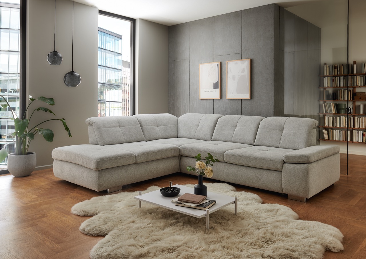 Magni-Leder-MEGAPOL-Ecksofa-Möbelhaus-Polstermöbel-Sofa-Wohnzimmer-Famosa silver 1